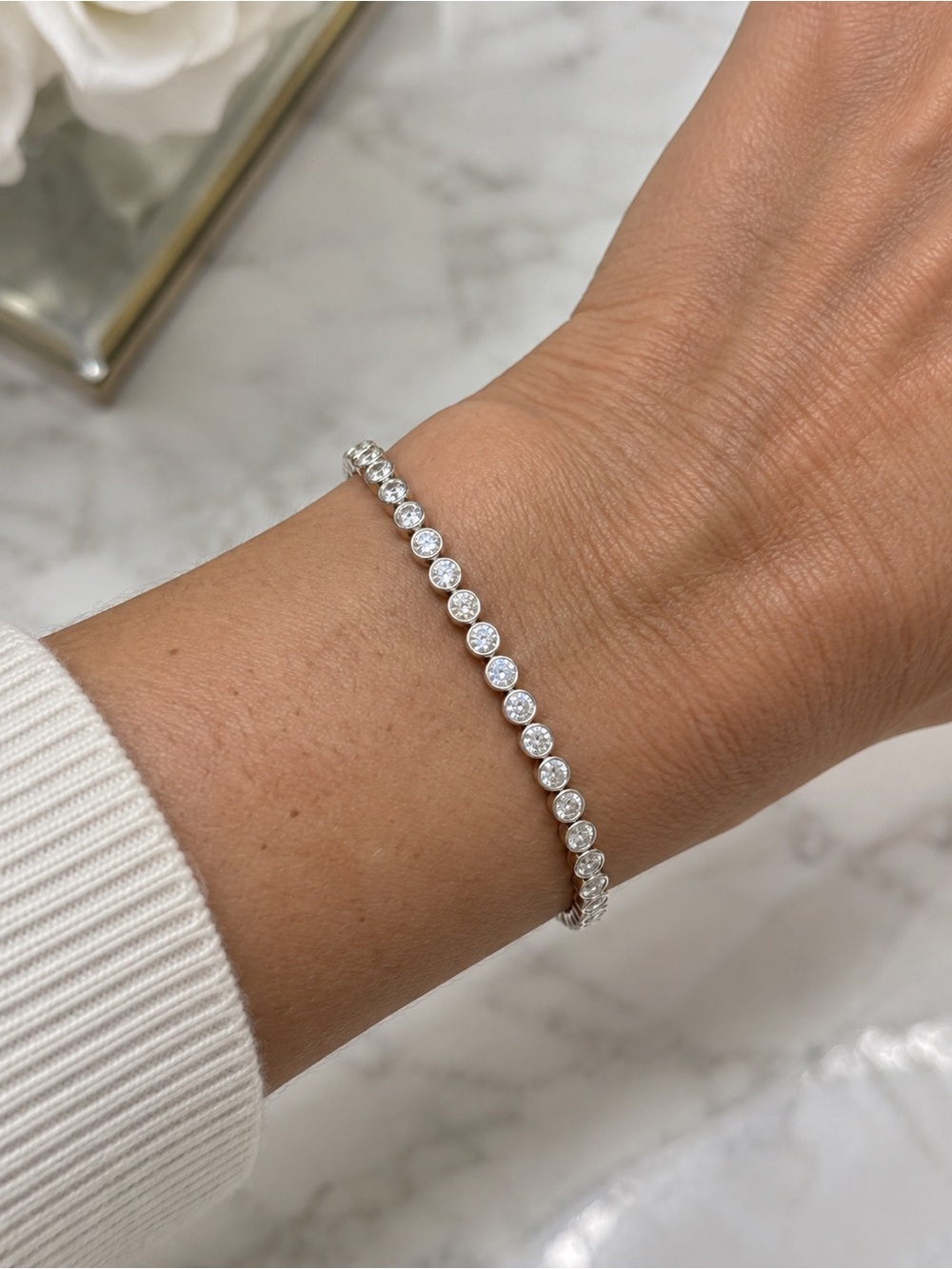 14K Bezel Tennis Bracelet